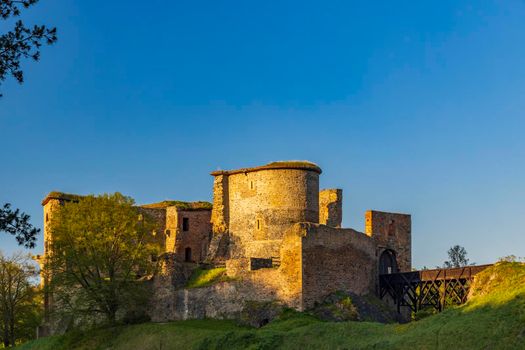 Ruins of Krakovec castle in Central Bohemia, Czech Republic