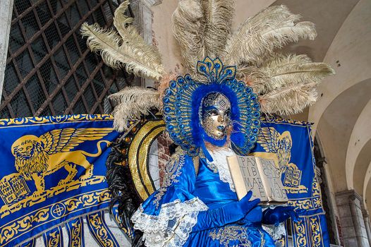 VENICE, ITALY - Febrary 23 2019: The masks of the Venice carnival 2019