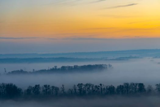 sunset over Palava, Southern Moravia, Czech Republic