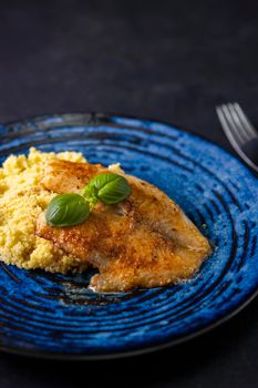 spicy fillet of white cod with couscous