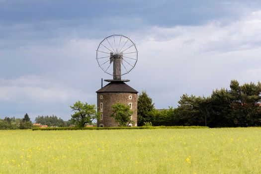 Dutch type windmill With a unique Halladay turbine in Ruprechtov, Southern Moravia, Czech Republic