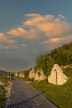 Autumnal Gombos-hegyi pincesor in Hercegkut, UNESCO site, Great Plain, North Hungary