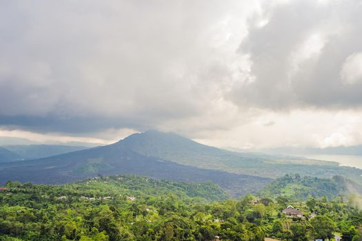 Landscape of Batur volcano on Bali island, Indonesia.