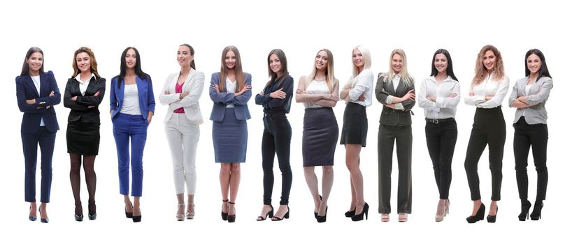 in full growth.a group of successful businesswomen . isolated on white background.