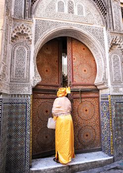 Door of a Building in Fez City, Morocco