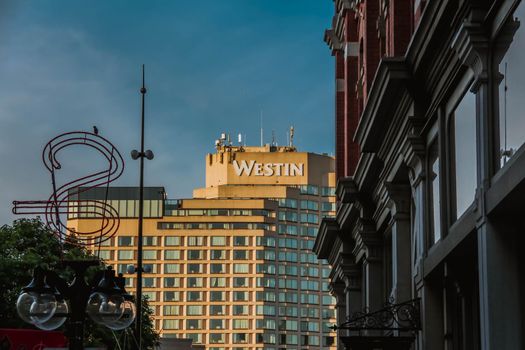 View of the Westin Hotel from Sparks street in downtown Ottawa