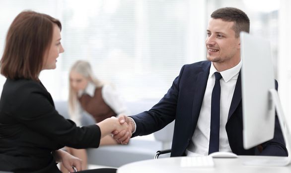 closeup of a business handshake women business partner.the business concept. business background.