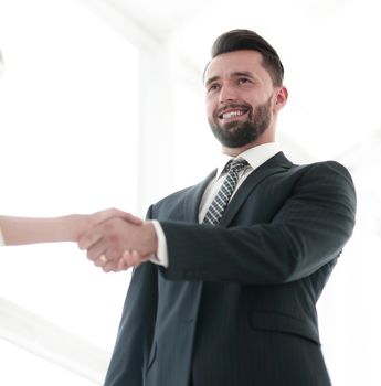 Business people shaking hands, finishing up a meeting