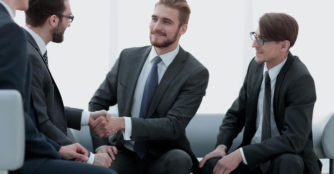 handshake business people in the office.photo with copy space