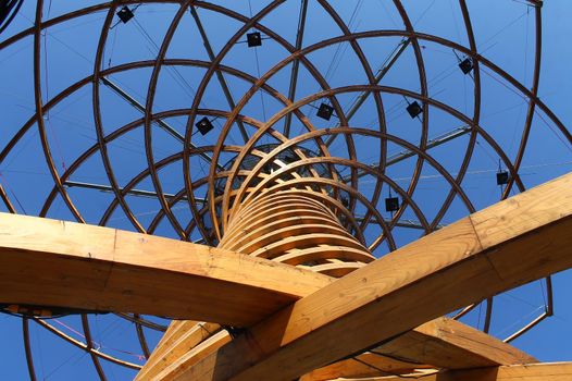 "Albero della vita" "Tree of life" installation from below in daylight in Milan Expo 2015