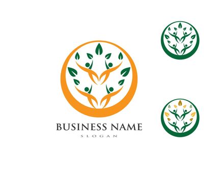 family tree logo template vector illustration