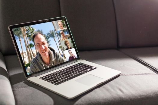 Video conference concept. Telemeeting. Videophone. Teleconference.