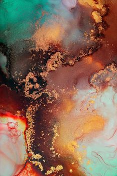 Marble ink abstract art from exquisite original painting for abstract background . Painting was painted on high quality paper texture to create smooth marble background pattern of ombre alcohol ink .