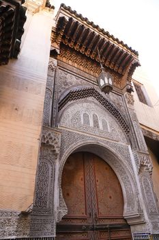 Door of a Building in Fez City, Morocco