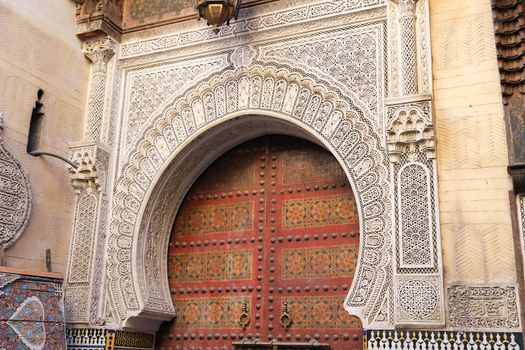 Door of a Building in Fez City, Morocco