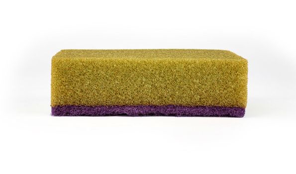 sponge for washing dishes on a white background in isolation