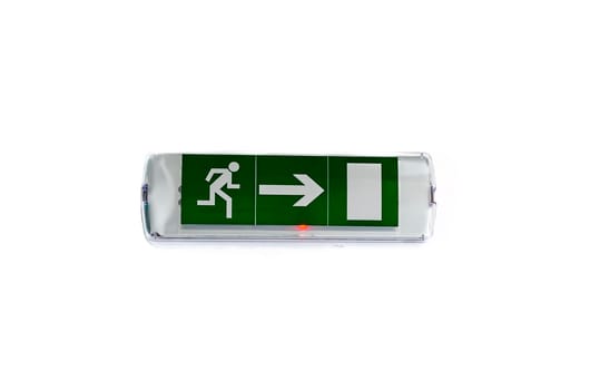 emergency exit, fire exit sign, isolated on white background