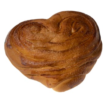 Appetizing baked bun ears on a white plate isolated