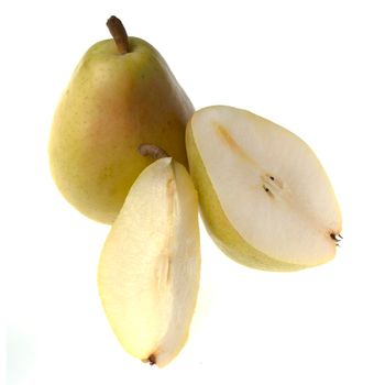 Ripe pear fruits isolated on white background