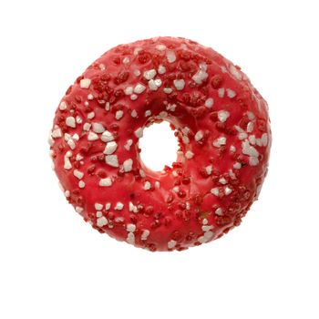 One appetizing American donut, on white background isolated