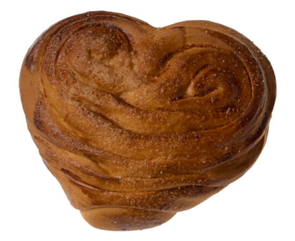 Appetizing baked bun ears on a white plate isolated