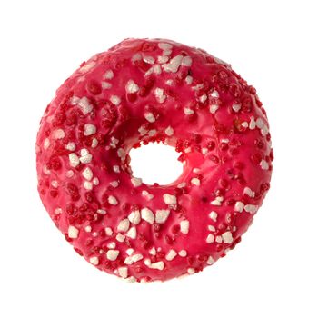 One appetizing American donut, on white background isolated