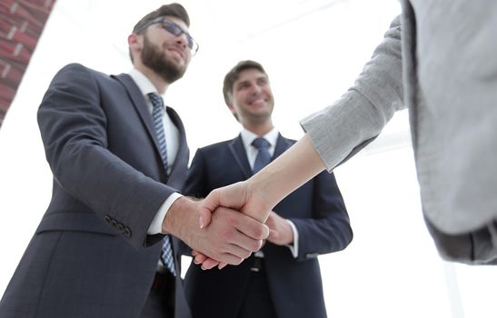 Concept of partnership. Handshake of business people