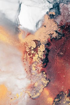 Burning abstract background from marble ink art of exquisite original painting . Painting was painted on high quality paper texture to create smooth marble background pattern of ombre alcohol ink .