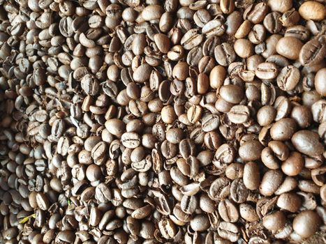 Close-up of roasted and aromatic coffee beans. Great flavor and aroma