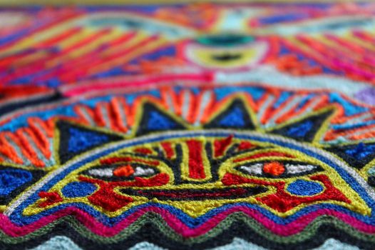 Mexican colorful knit work fabric