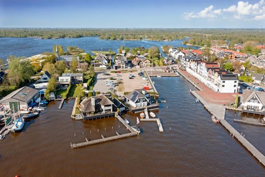 Aerial from the traditional village Loodrecht near Amsterdam in the Netherlands