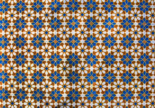 Portuguese azulejo tiles. Color pattern. Watercolor seamless pattern