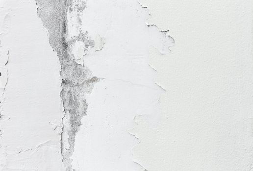 The White concrete weathered wall with flaking paint background/textured.