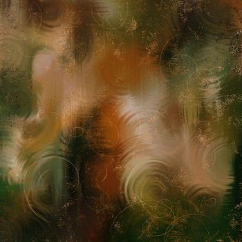 Abstract art oil paints canvas painting grunge complex color dark green and beige background. Square dark painting for a stylish interior. Textured paper.