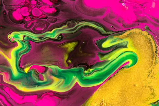 Abstract background with gold glitter. Fluorescent print.