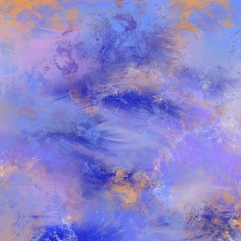 Abstract art oil paints canvas painting grunge blue lilac background. Square picture. Textured paper.