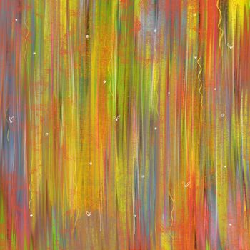 Abstract art oil paints canvas painting bright color yellow orange background. A square picture for a stylish children's interior.