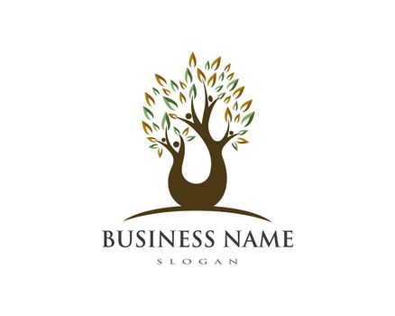 family tree logo template vector illustration