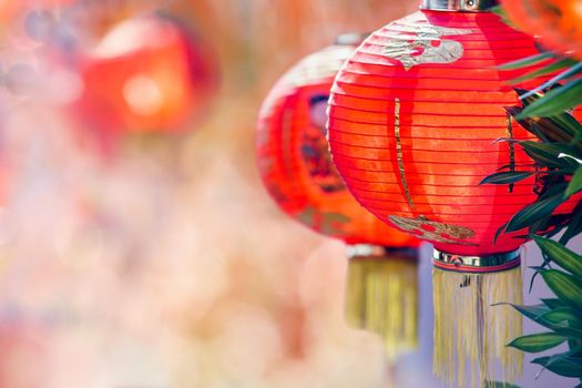 Chinese new year lanterns in china town.