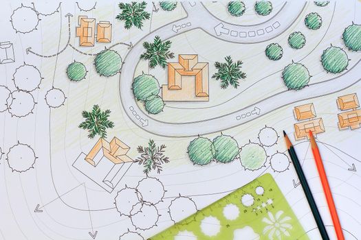 Landscape Architect Designing on site analysis plan