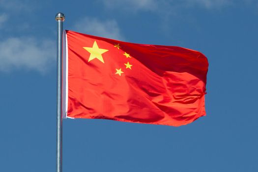 China flag waving in the wind.