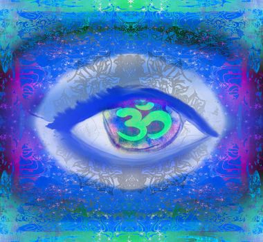 illustration of a third eye mystical sign