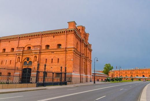 The Military Historical Museum of Artillery, Engineers and Signal Corps or Artillery Museum building in the Kronverk crownwork of Peter and Paul Fortress, Saint Petersburg Leningrad city, Russia