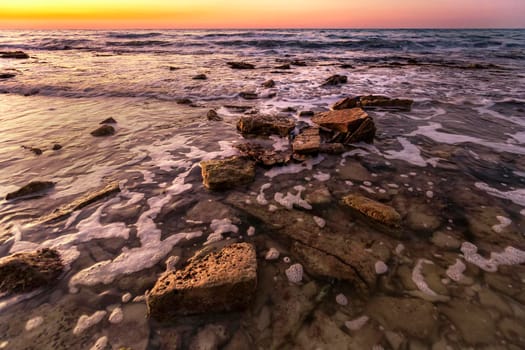 Magnificent seascape during sunrise. Beautiful natural seascape.