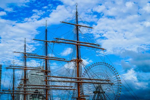 Nippon circle and blue sky. Shooting Location: Yokohama-city kanagawa prefecture