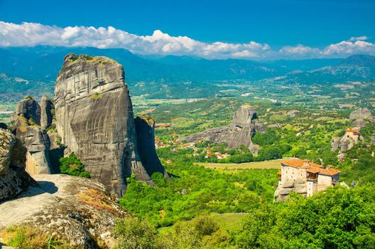 Meteora Monasteries Holy Monastery of Rousanou on the top of rock near Kalabaka, Greece