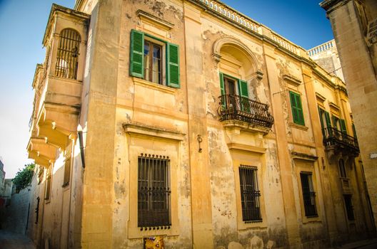 Historic old medieval architecture building in Imdina, Malta