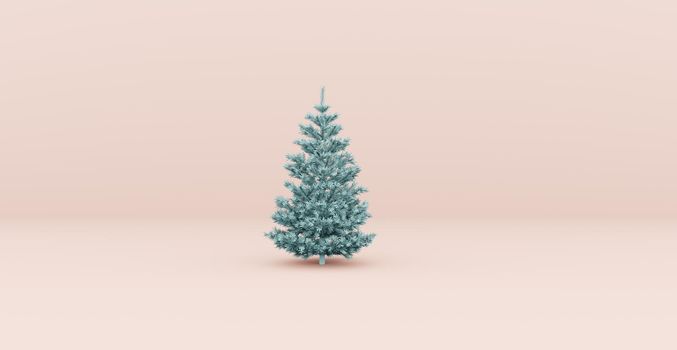 3d rendering background with abstract podium and wall scene background. Composition for product presentation, brand, product advertising. Christmas background with fir tree