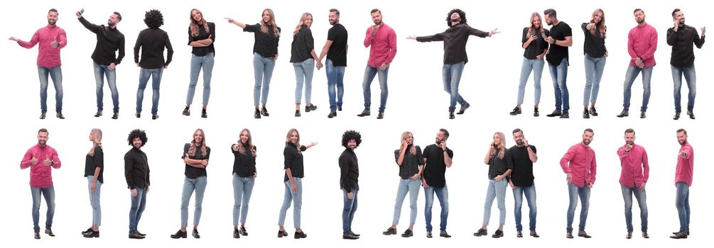 collage of photos of many diverse young people. isolated on a white background