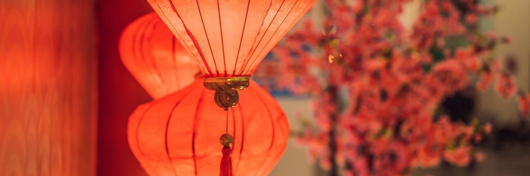 Chinese new year lanterns in chinatown or the Chinese New Year BANNER, LONG FORMAT